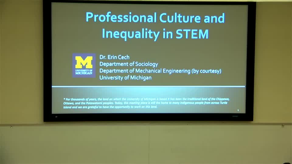 Thumbnail for ESS Colloquium: Erin Cech (University of Michigan) 